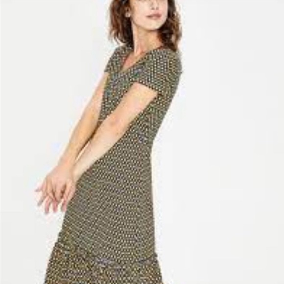Boden Green Dress with Gold Polka Dots - Picture 3 of 9